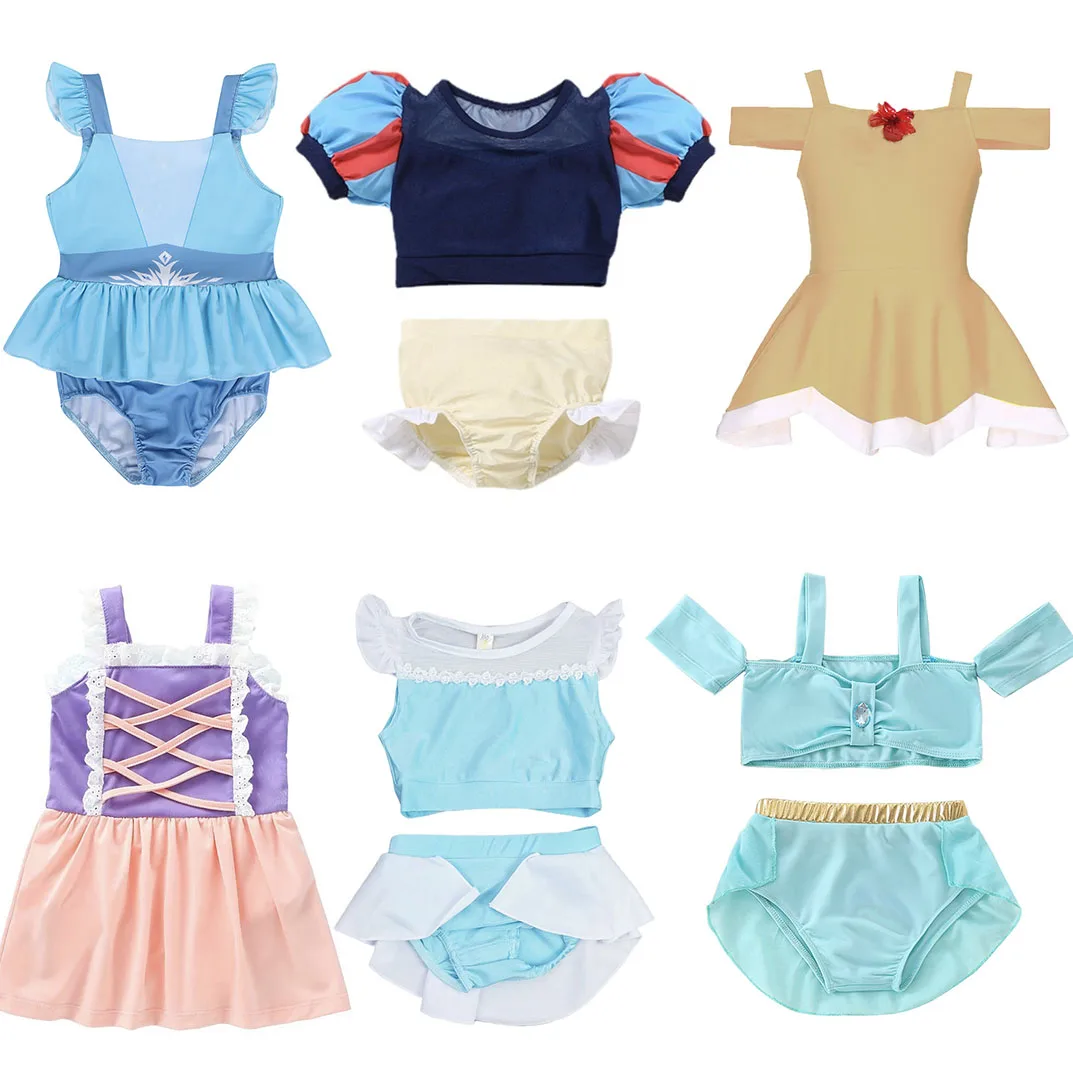 Top Trends: Little Girls Princess Style Swimsuit 2-10 Yrs Snow White Jasmine Belle Swimming Outfit Toddler Beach Bikini Swimwear Onepiece Shoppable Styles