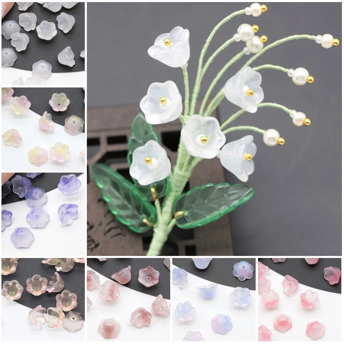 Top Trends: 10pcs 12mm Flower Shape Lampwork Crystal Glass Loose Beads For Jewelry Making DIY Crafts Findings Shoppable Styles