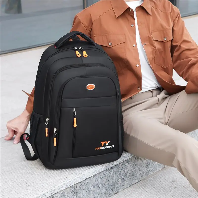 Top Trends: New Men's Large Capacity Backpack Junior High School Backpack Student Backpack Waterproof Oxford Cloth Travel Backpack Shoppable Styles - Image 3