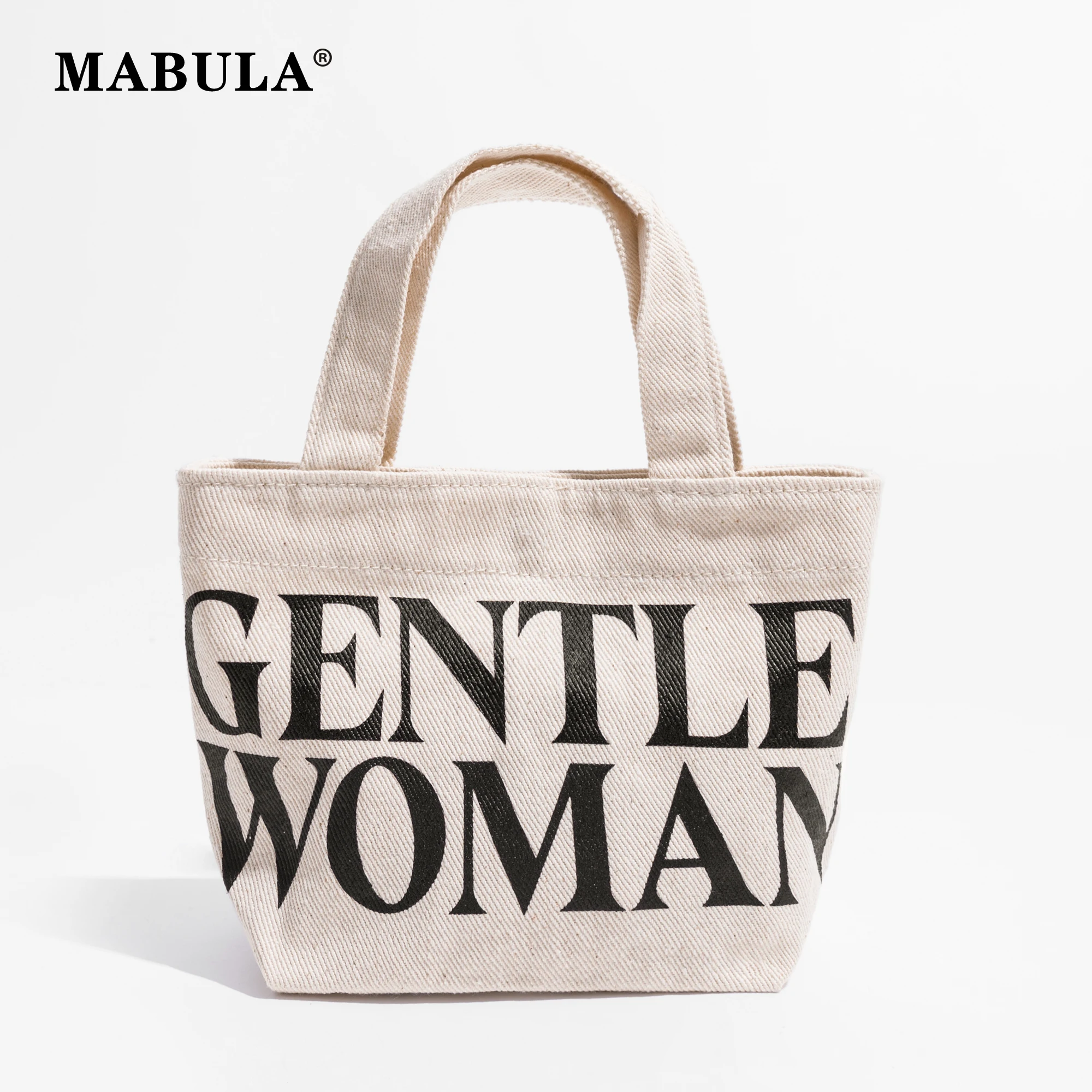 Top Trends: MABULA Casual Canvas Small Bucket Tote Bags Simple Letter Design Women Handbags Purse Female Fashion Crossbody Bag Shoppable Styles