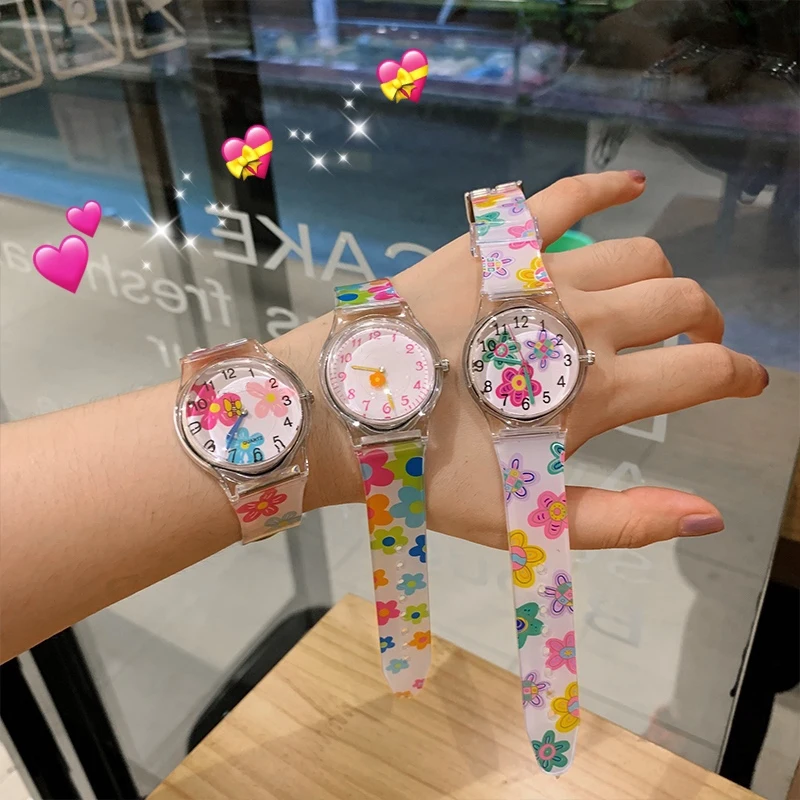 Top Trends: Cartoon Children Watch Girl Student Waterproof Silicone Cute Flowers Watches Quartz Clock Kids Quartz Analog Wrist Watch Gift Shoppable Styles