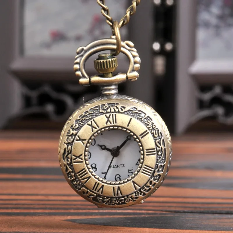 Top Trends: Elegant Fashion Vintage Pocket Watch Alloy Roman Number Dual Time Display Clock Necklace Chain Watches Boy Girl Birthday Gifts Shoppable Styles