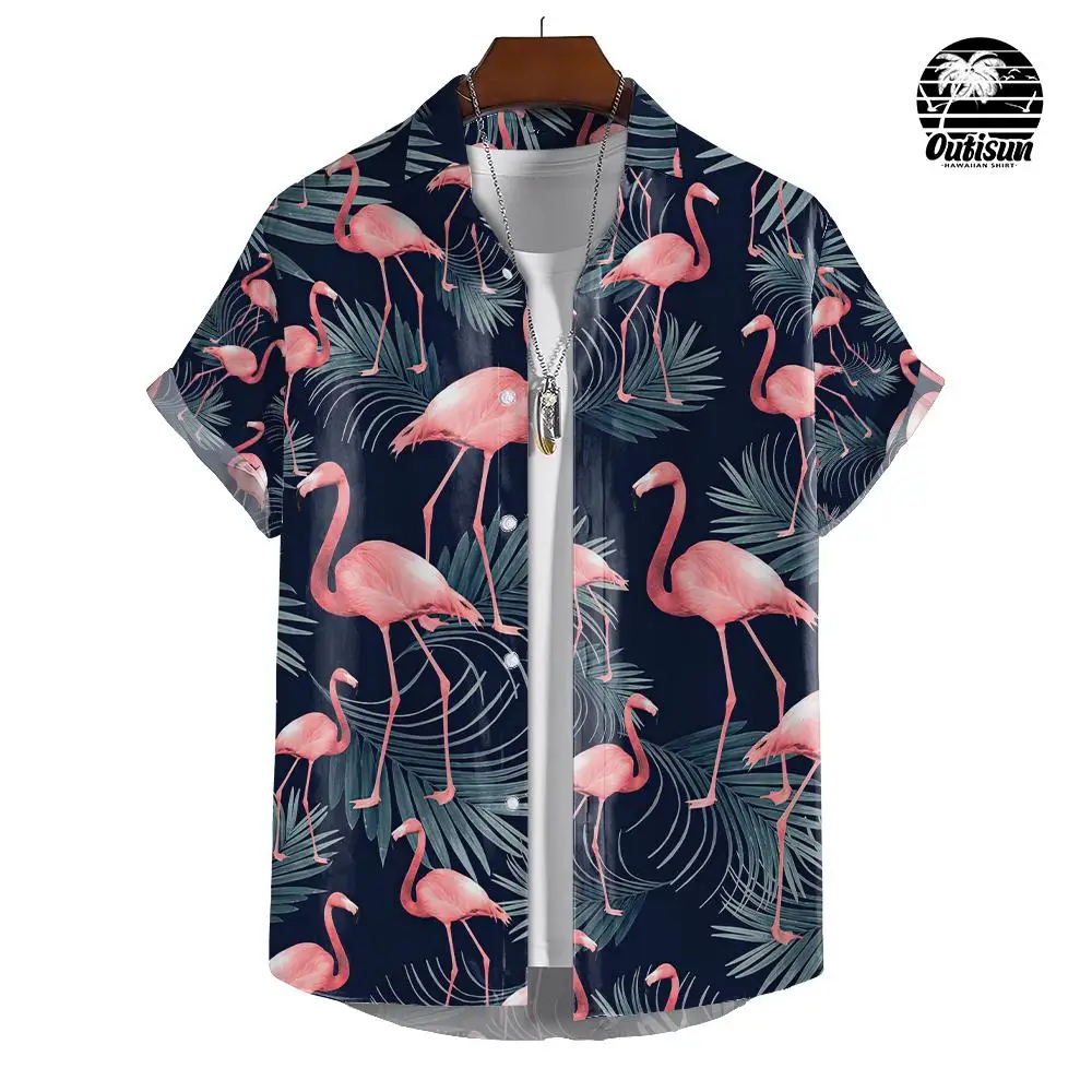 Top Trends: Summer Sale Hawaiian Shirt For Men 3d Cartoon Flamingo Men's Shirt Beach Oversized Funny Men's Clothing 5xl Fashion Short Sleeve Shoppable Styles