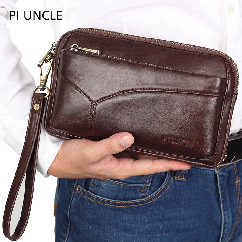 Top Trends: Men Clutch Wrist Money Bags Wallet High Quality Leather Cowhide For Men Business Purse Outdoor Coin Card Poucht Holder Bag Shoppable Styles