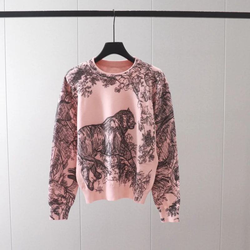 Top Trends: Fashion Women Blouse Sweater 2023 Winter Clothes Long Sleeve Sweaters Y2k Pullover Knitwears Wool Knitted Tops Cartoon Print New Shoppable Styles - Image 2