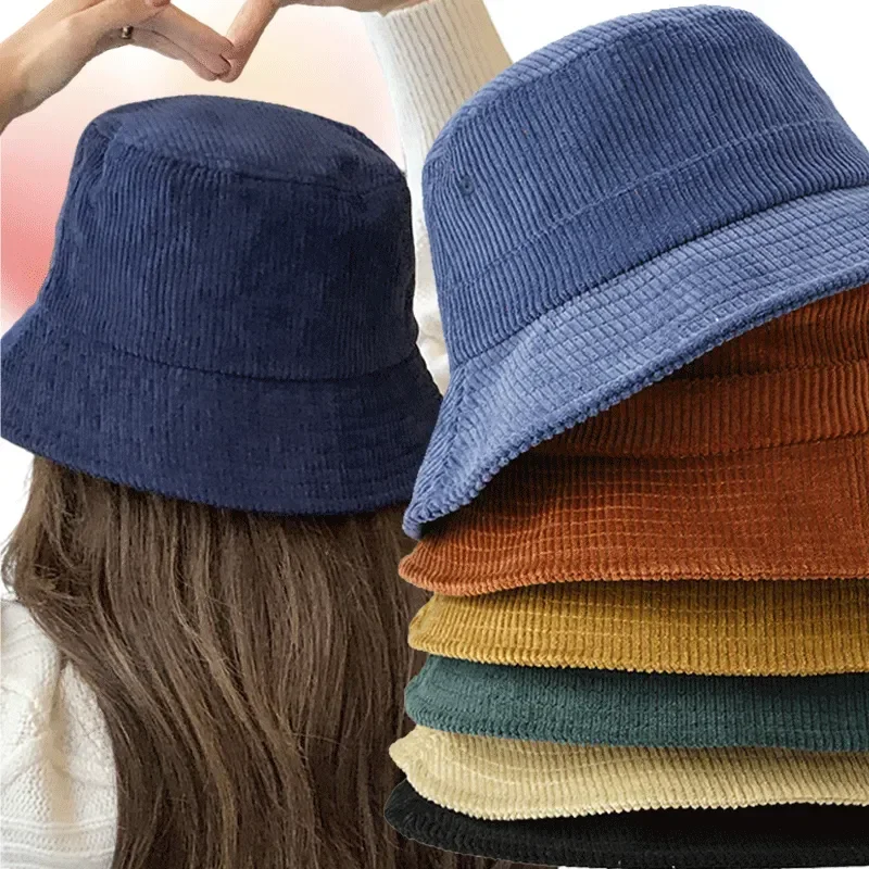 Top Trends: 2023 New Autumn Winter Retro Corduroy Bucket Hat Fashion Streetwear Fisherman Caps Hats Beach Cap Outdoor Unisex Panama Hat Shoppable Styles