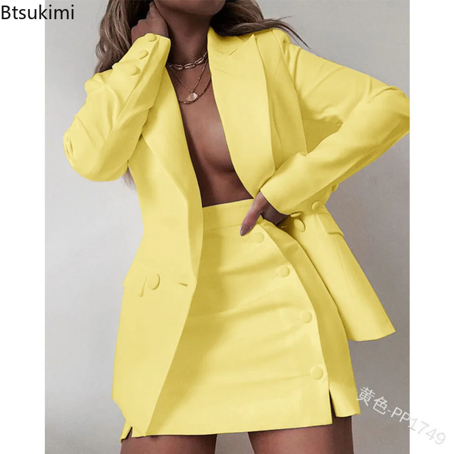 Top Trends: Plus Size 5XL 2 Piece Set Women Streetwear Candy Colors Basic Blazer Sets Coat + Shirts Slim Office Suit Jacket Women Outfits Shoppable Styles - Image 2