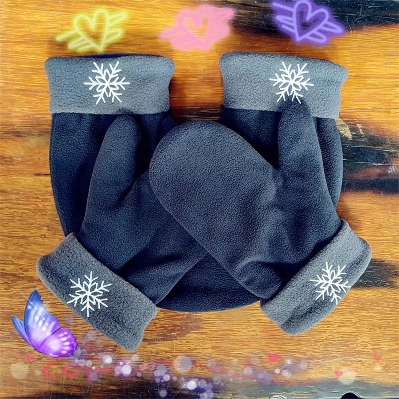 Top Trends: 1 Pair Of New And High Quality Winter Fashion Cute Cartoon Double Thickened Warm Couple Holding Hands Gloves Christmas Gift Shoppable Styles