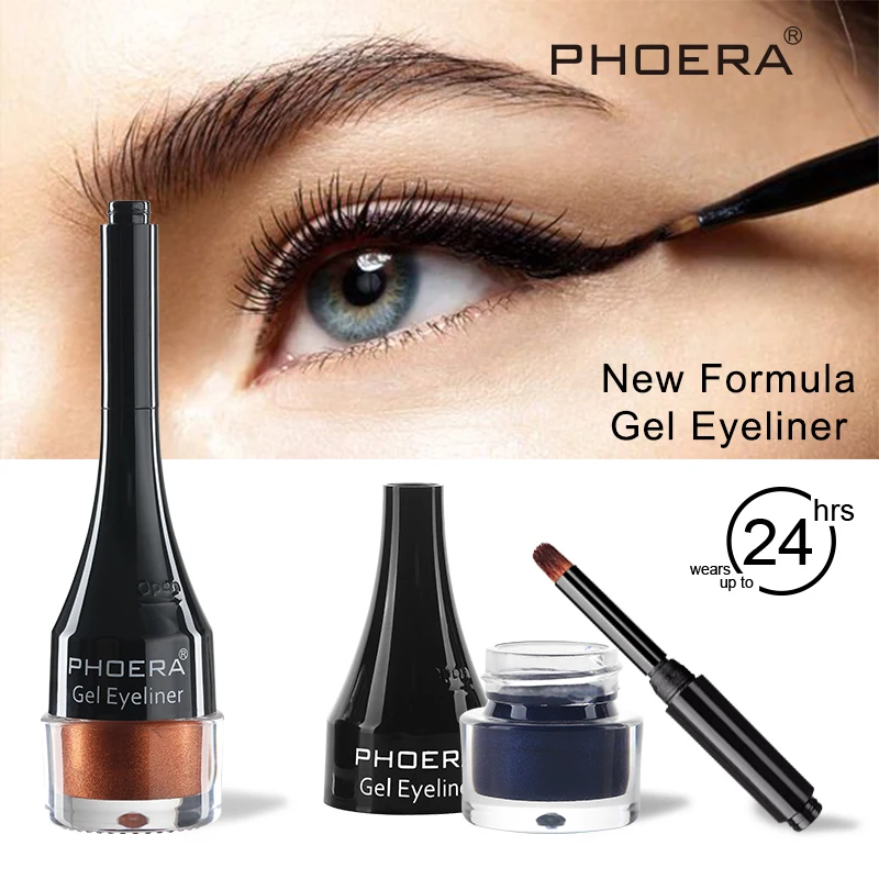 Top Trends: PHOERA Colorful Eyeliner 10 Colors Waterproof Eyeliner Gel With Brush Long-lasting Eye Liner Cream Makeup Tools Women Cosmetics Shoppable Styles - Image 2