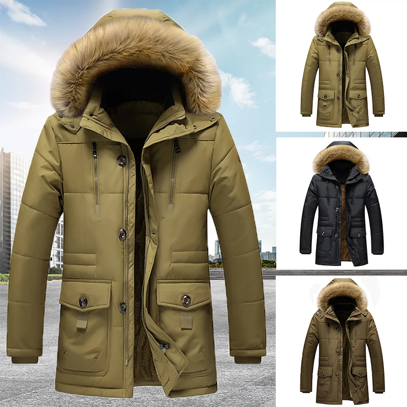 Top Trends: 7XL Oversized Men&#039;s Coat Hooded Thicked Cotton Jacket For Men Windproof Warm Plush Collar Men&#039;s Windbreaker Men&#039;s Parka Clothing Shoppable Styles