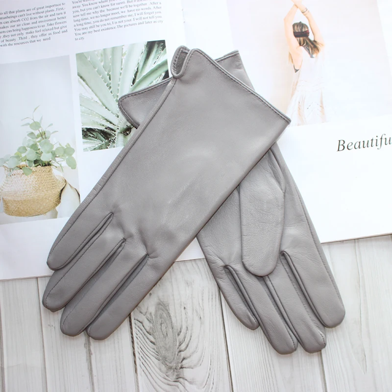 Top Trends: New Leather Gloves Women&#039;s Sheepskin Touch Screen Unlined Thin Fashion All-match Solid Color Riding And Driving Gloves Shoppable Styles