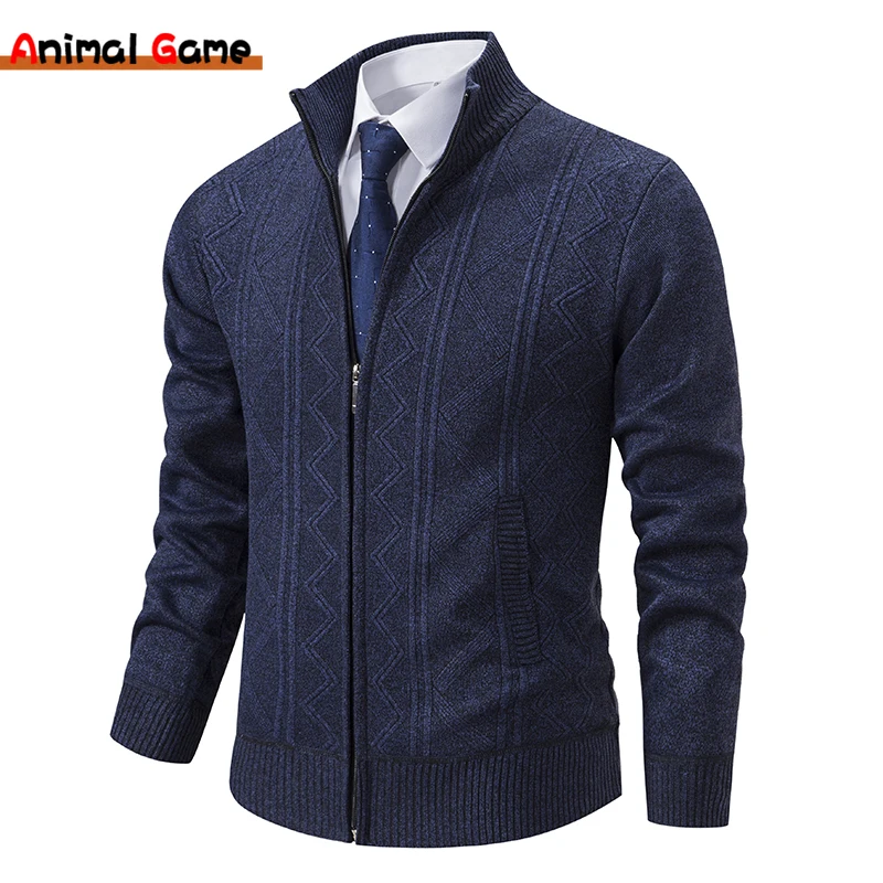 Top Trends: New Autumn Thickened Stand Collar Jacket Coats Half High Neck Knitted Cardigan Sweater For Men Winter Warm Tops Shoppable Styles