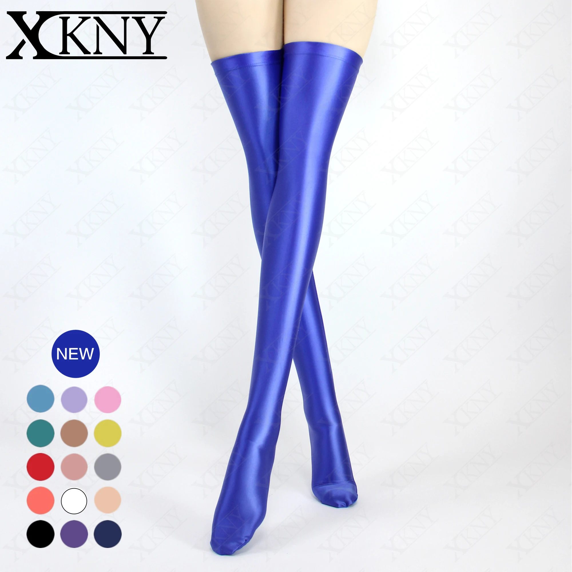 Top Trends: XCKNY Satin Glossy Socks Solid High Oil Silk Elastic Socks Glossy Glossy Fabric Socks Women&#039;s Knee Length Stockings Shoppable Styles