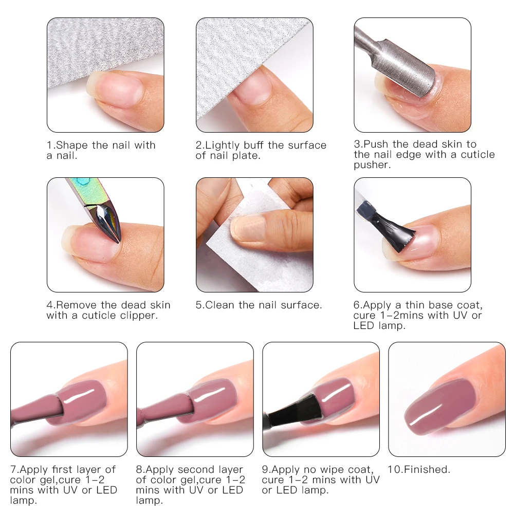 Top Trends: Mtssii 10 / 8 / 6Pcs Gel Nail Polish Set Nude Pink Semi Permanent Hybrid Gel Polish Manicure Nail Set Base Top Coat Soak Off Nails Shoppable Styles - Image 6