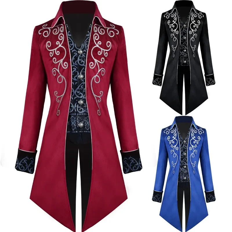 Top Trends: Gentlemen Men's Coat Fashion Steampunk Vintage Tailcoat Jacket Gothic Victorian Frock Coat Men's Uniform Costume Shoppable Styles