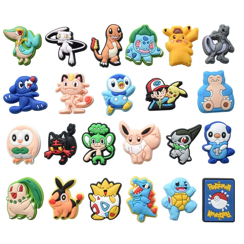 Top Trends: Pokemon Series Shoe Charms Buckle Pikachu Bulbasaur Squirtle Togepi Cartoon PVC Souvenir Shoe Accessories Kids Gifts Wholesale Shoppable Styles