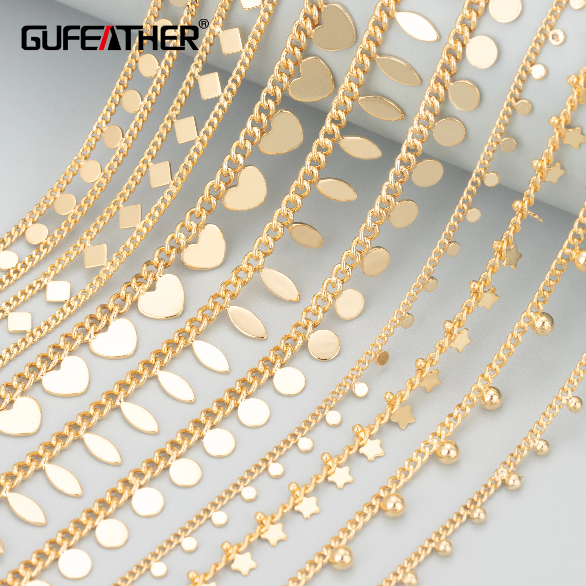 Top Trends: GUFEATHER C55, jewelry Accessories, 18k Gold Plated, copper, pass REACH, nickel Free, jewelry Findings, diy Bracelet Necklace, 1m / lot Shoppable Styles