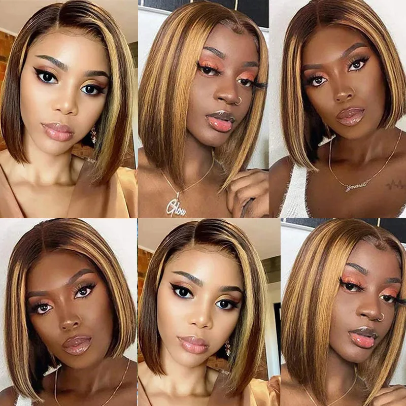 Top Trends: Straight Short Bob Wigs Brazilian Straight 13x4 Lace Front Wigs For Women Human Hair Pre Plucked Straight Bob Lace Frontal Wigs Shoppable Styles