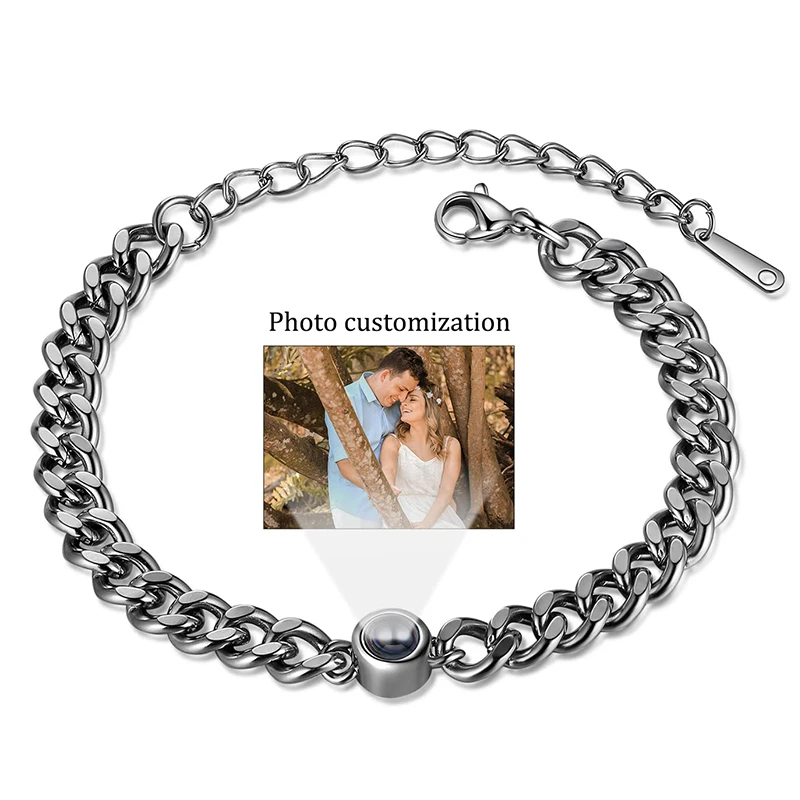 Top Trends: Personalized Bracelet Customized Projection Bracelet With Photo Adjustable Custom Picture Bracelet Birthdasy Gift For Men Women Shoppable Styles