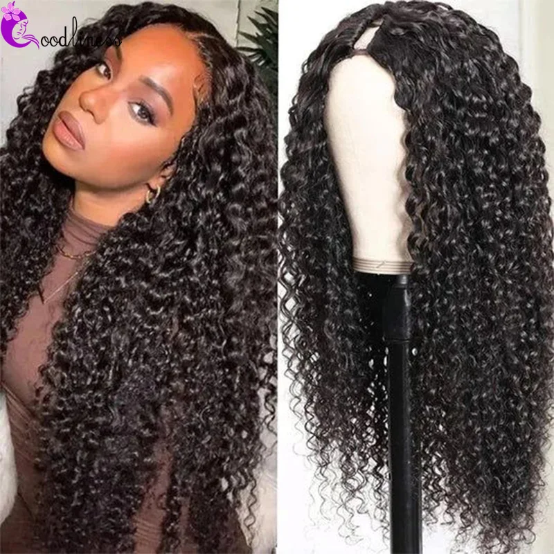 Top Trends: V Part Wig Kinky Curly Wig Human Hair Wigs On Sale Clearance Glueless Brazilian Hair Thin Part Wig For Women Afro Curly Wigs Shoppable Styles