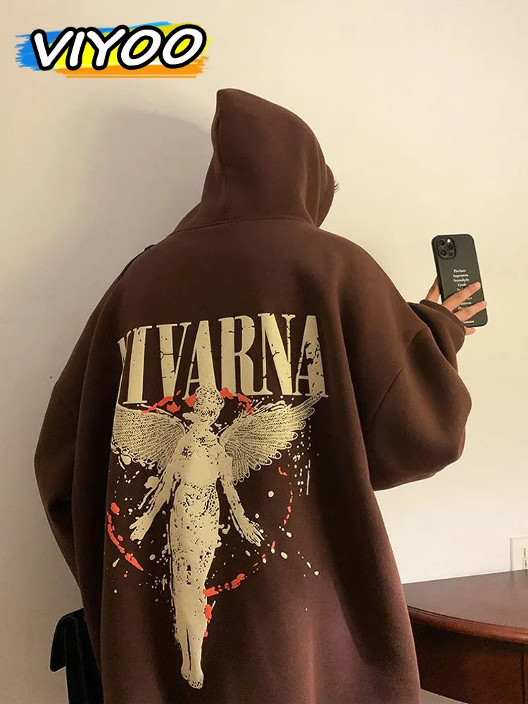 Top Trends: Women&#039;s Pullover Winter Printed Y2K American Sweatshirts Hooded Coat Couple Korean Autumn Clothes Streetwear For Men Hoodies Shoppable Styles