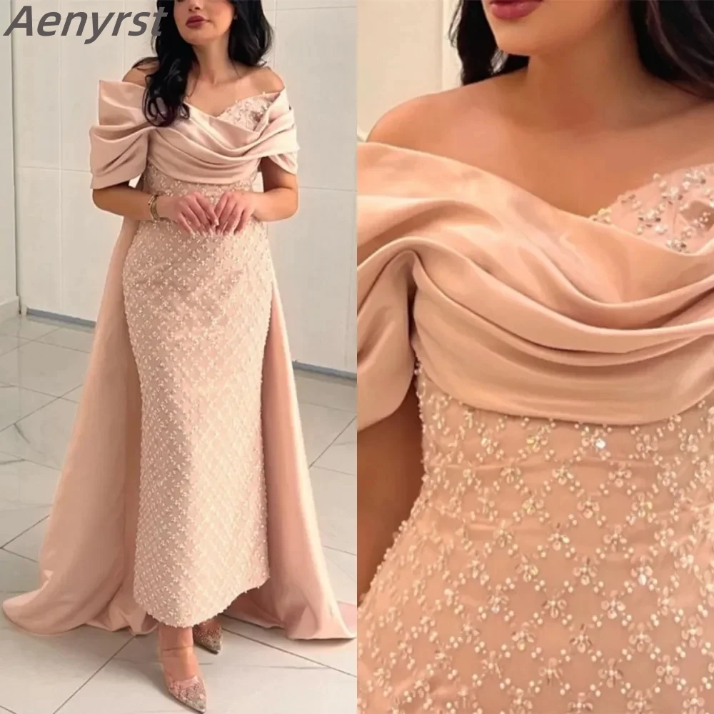 Top Trends: Elegant Evening Gowns Ruched Off The Shoulder Sheath Prom Dress Wedding Party Gown Ankle-Length Customized فساتين مناسبة رسمية Shoppable Styles