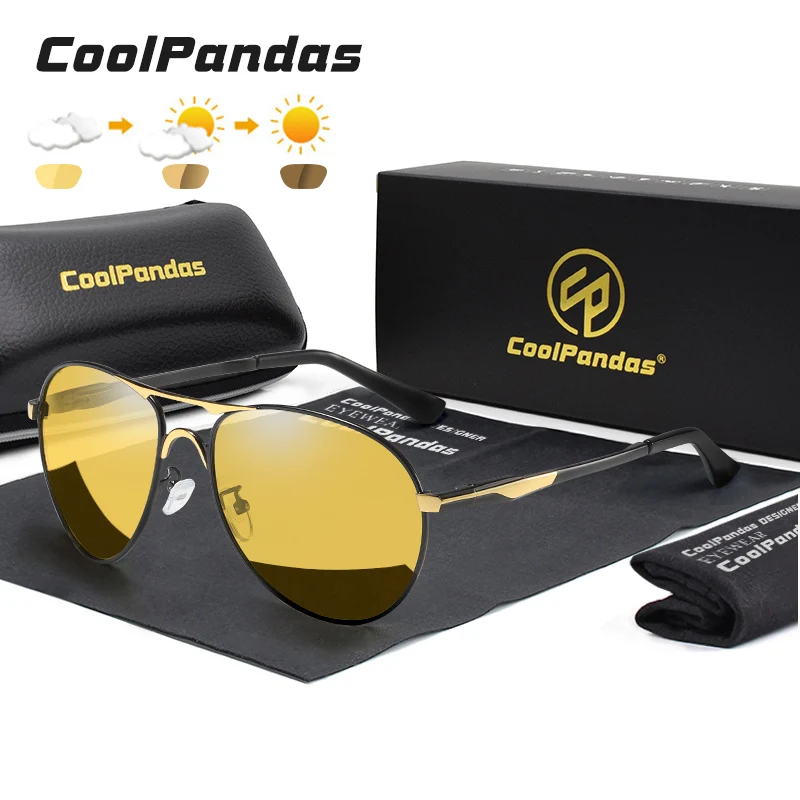 Top Trends: 2022 New Trend Intelligent Aviation Photochromic Sunglasses Polarized Men Day Night Vision Driving Sun Glasses Male Gafas De Sol Shoppable Styles