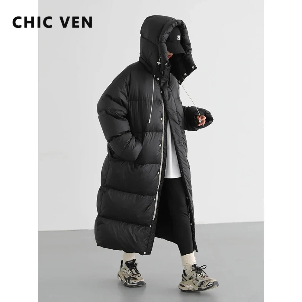 Top Trends: CHIC VEN Women's Down Coats Korean Loose Hooded Thick Warm Long Down Jacket Winter Coat For Women Female Parkas Outerwears 2023 Shoppable Styles