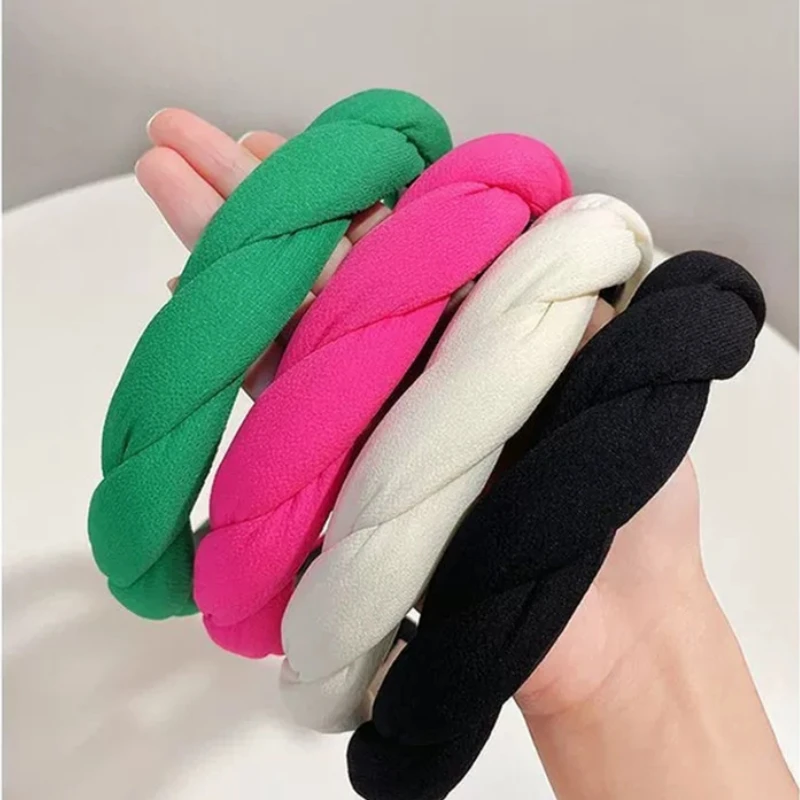 Top Trends: Women&#039;s Fashion Solid Sponge Headbands Braided Teeth No-slip Hairband For Girls Ladies Twist Hair Hoop Headwear Hair Accessories Shoppable Styles