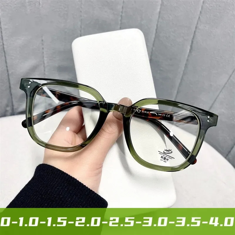 Top Trends: New Trend Men Women Myopia Glasses Unisex Fashion Square Near Sight Eyewear Luxury Design Anti-blue Light Optical Eyeglasses Shoppable Styles