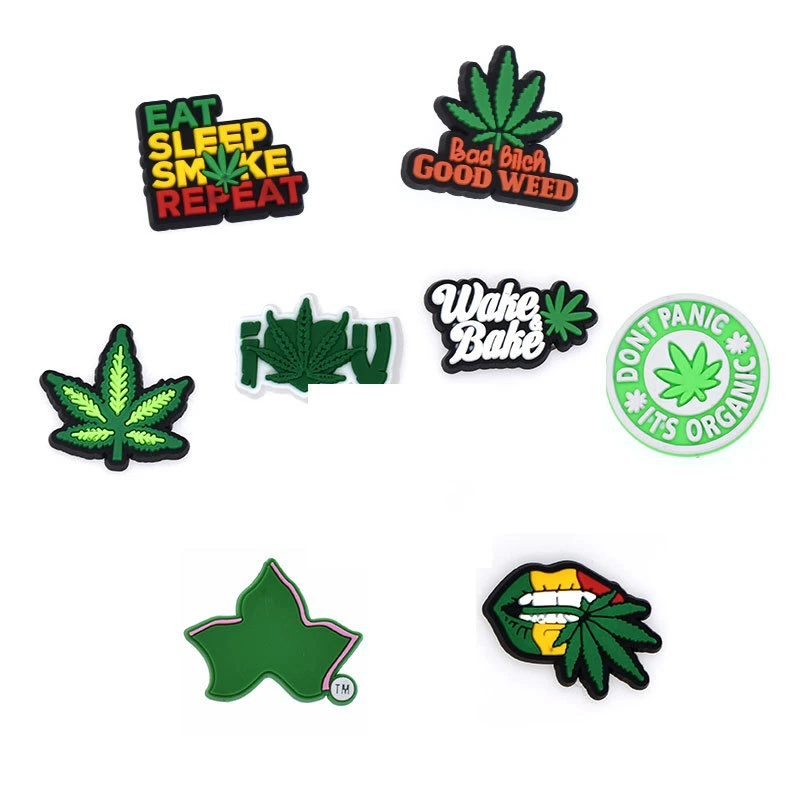 Top Trends: 1Pcs Weed Shoe Charms Accessories Fits For Crocs Boys Girls Kids Women Teens Christmas Gifts Birthday Party Favors Pins Shoppable Styles