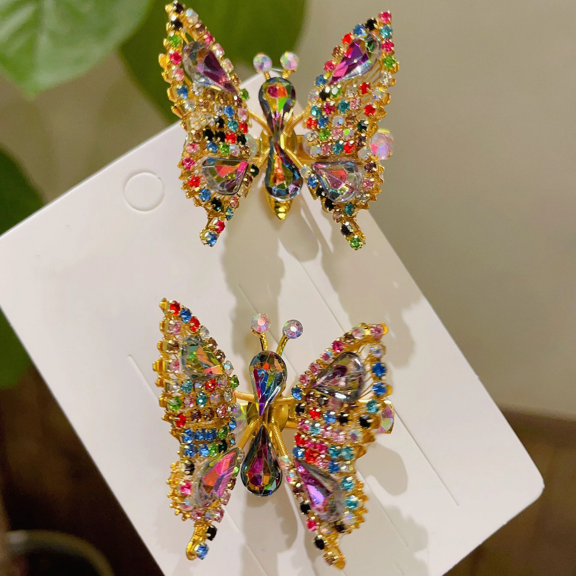 Top Trends: Shiny Multicolor Rhinestone Movable Butterfly Hairpin Wholesale Cute Duck Clip Girls Headwear Nice Birthday Gift For Daughter Shoppable Styles - Image 2