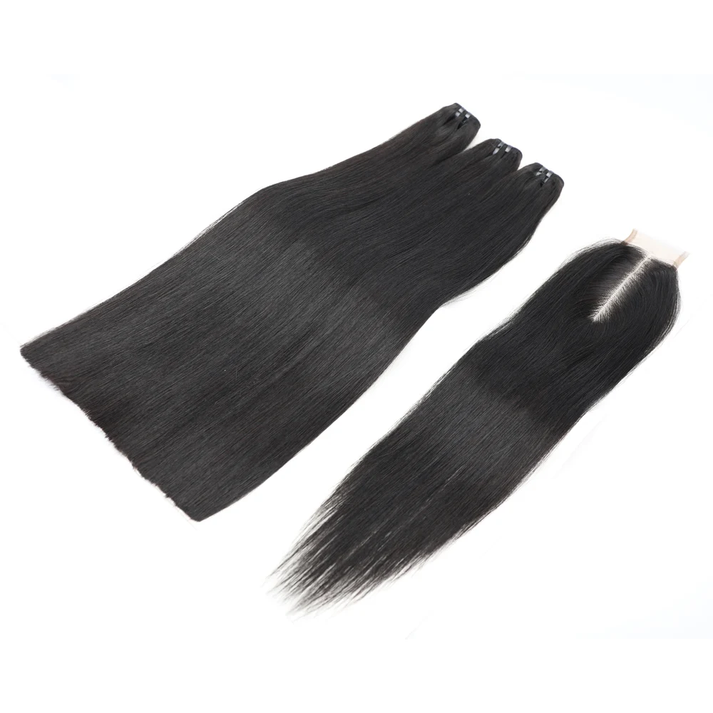 Top Trends: Bone Straight Bundles 2x6 Lace Kim K Closure Virgin Vietnamese Super Double Draw Bone Straight Raw Hair 3 Bundles With Closure Shoppable Styles