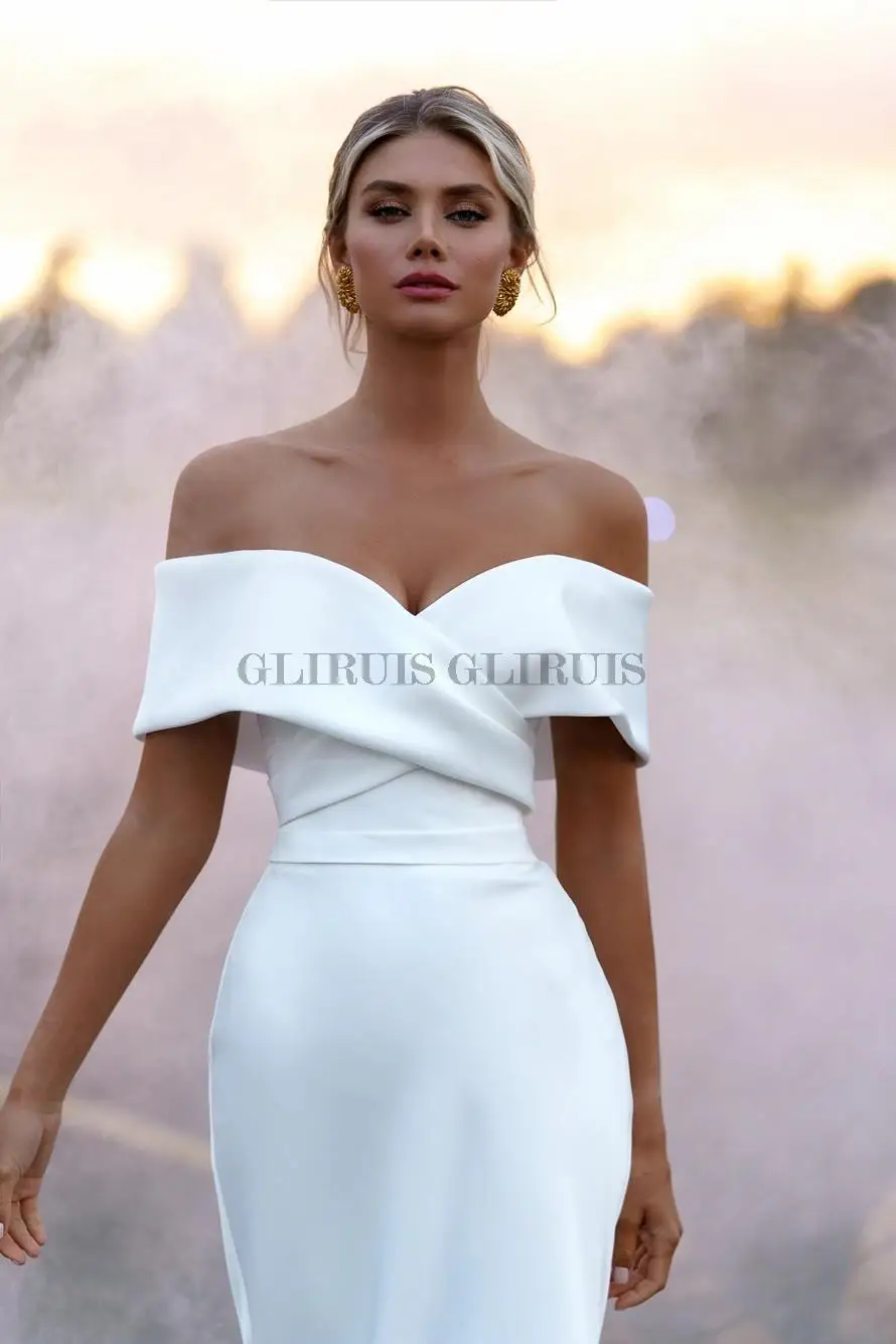 Top Trends: Vestidos De Novia Mermaid Wedding Dress Off The Shoulder Detachable Satin Trouwjurk Bride Dresses Shoppable Styles - Image 2