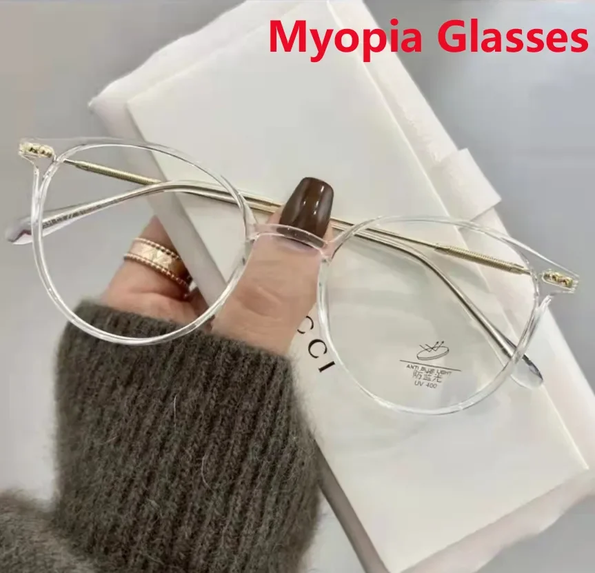 Top Trends: Luxury Brand Myopia Glasses Blue Light Blocking Eyeglasses Women Men Prescription Near Sight Glasses Diopter 0 To -4.0 Eyewear Shoppable Styles