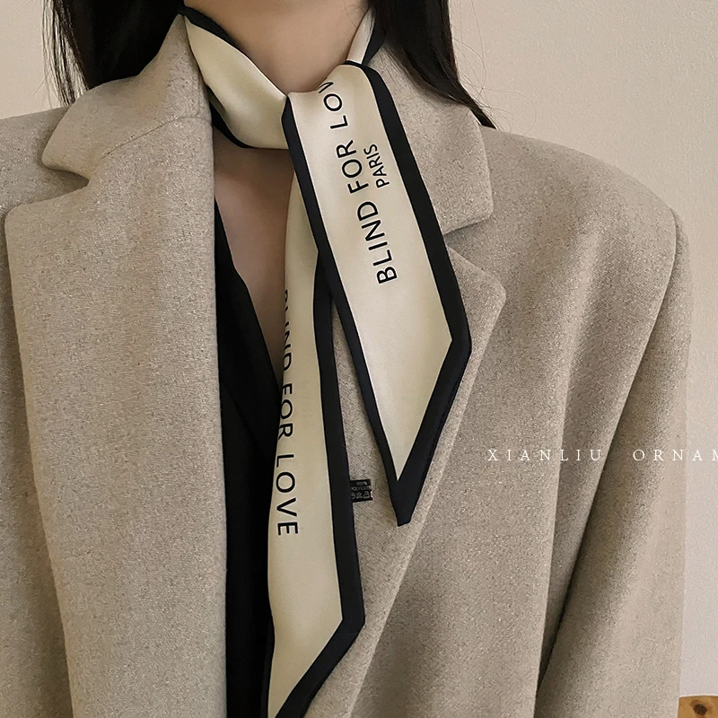 Top Trends: 2023 New Luxury Brand Scarf Tarot Women Scarf Bag Hair Skinny Silk Scarves Design Foulard Neckerchief Headband For Ladies Shoppable Styles