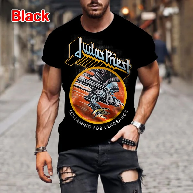 Top Trends: Fashion Hip Hop Judas Priest Band 3D Printed T Shirts For Men Casual O-neck Short Sleeve Tops Street Trend Oversized Tees Shoppable Styles