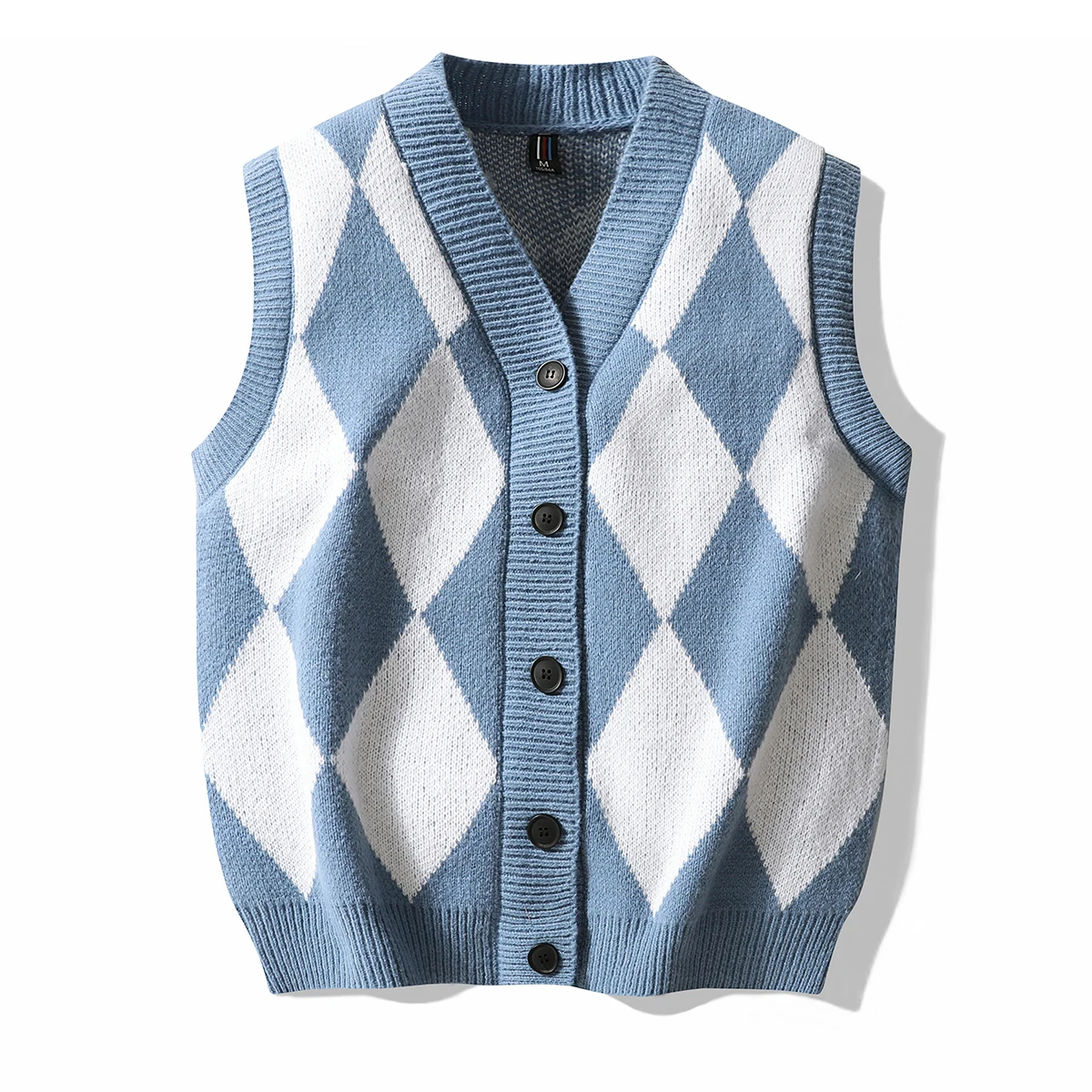 Top Trends: Men&#039;s Plaid Sweater Vest Sleeveless V-Neck Button Cardigan Vest Fashion Office Knitted Vest Classic Fit Tank Tops Shoppable Styles