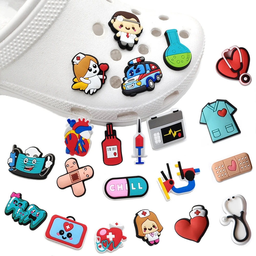 Top Trends: Hot Sales 1pcs Doctor Nurse Shoe Charms Pin Fits For Croc Accessories Kids Adult Christmas Birthday Party Favors Gifts Shoppable Styles