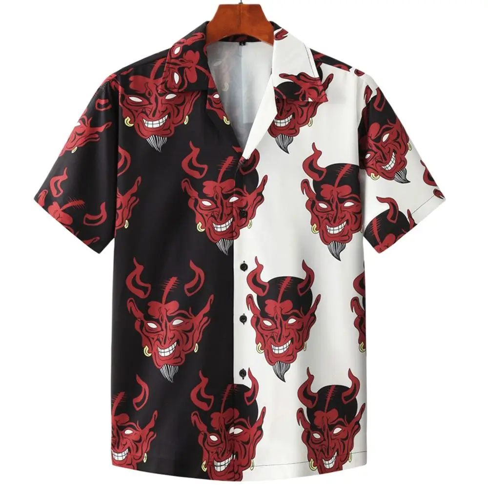 Top Trends: 2022 Devil Horror 3d Hawaiian Shirt Man Loose Male Clothes Breathable Men&#039;s Shirts Summer Short Sleeve Shirt Top Men&#039;s Clothing Shoppable Styles