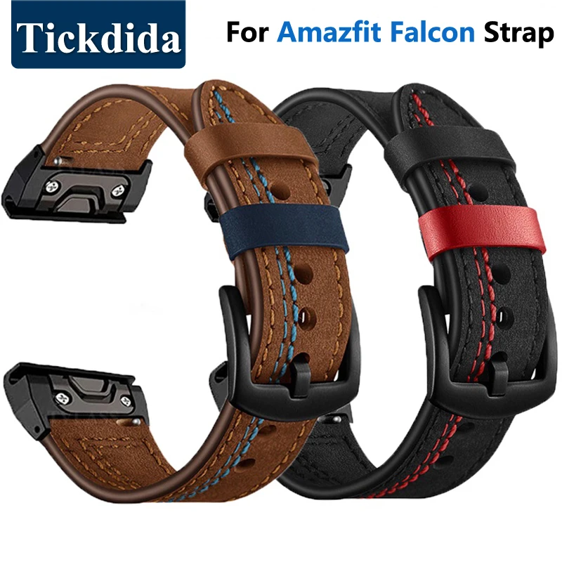 Top Trends: Genuine Leather Watch Band Strap For Huami Amazfit Falcon Quick Fit Smart Bracelet Wrist Bands For Amazfit Falcon Watchband Belt Shoppable Styles