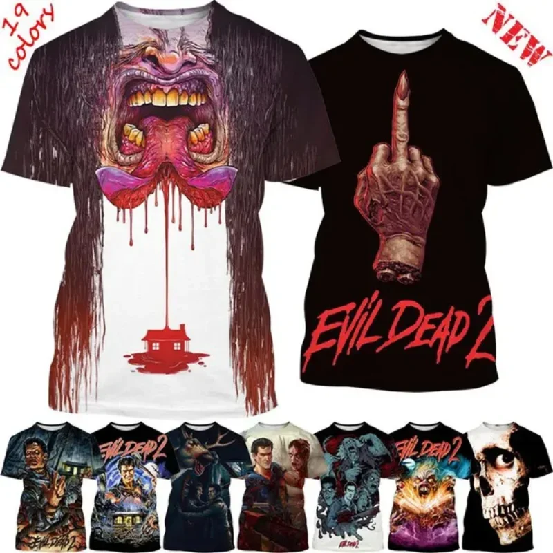 Top Trends: New Horror Movie EVIL DEAD 3D Print T-shirt Summer Fashion Unisex Casual Round Neck Short-sleeved Harajuku Streetwear Tops Tees Shoppable Styles