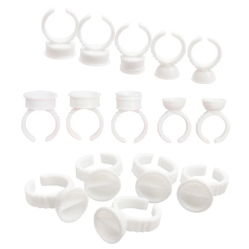 Top Trends: 100pcs Disposable White Eyelash Glue Ring Cup Holder Container Tattoo Pigment Eyelash Extension Tools Lash Supplies Accessories Shoppable Styles