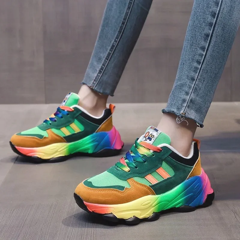 Top Trends: Trendy Women Sneakers Tennis Multicolor Sports Shoes For Women Platform Light Vulcanize Hot Sale Female Running Shoes Leisure Shoppable Styles