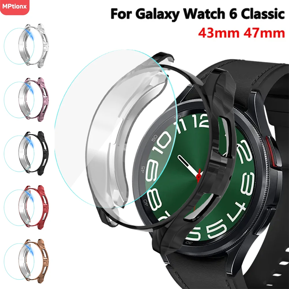 Top Trends: Glass+ Case For Samsung Galaxy Watch 6 Classic 43mm 47mm TPU Case Bumper Screen Protector For Galaxy Watch 6 Classic Accessories Shoppable Styles