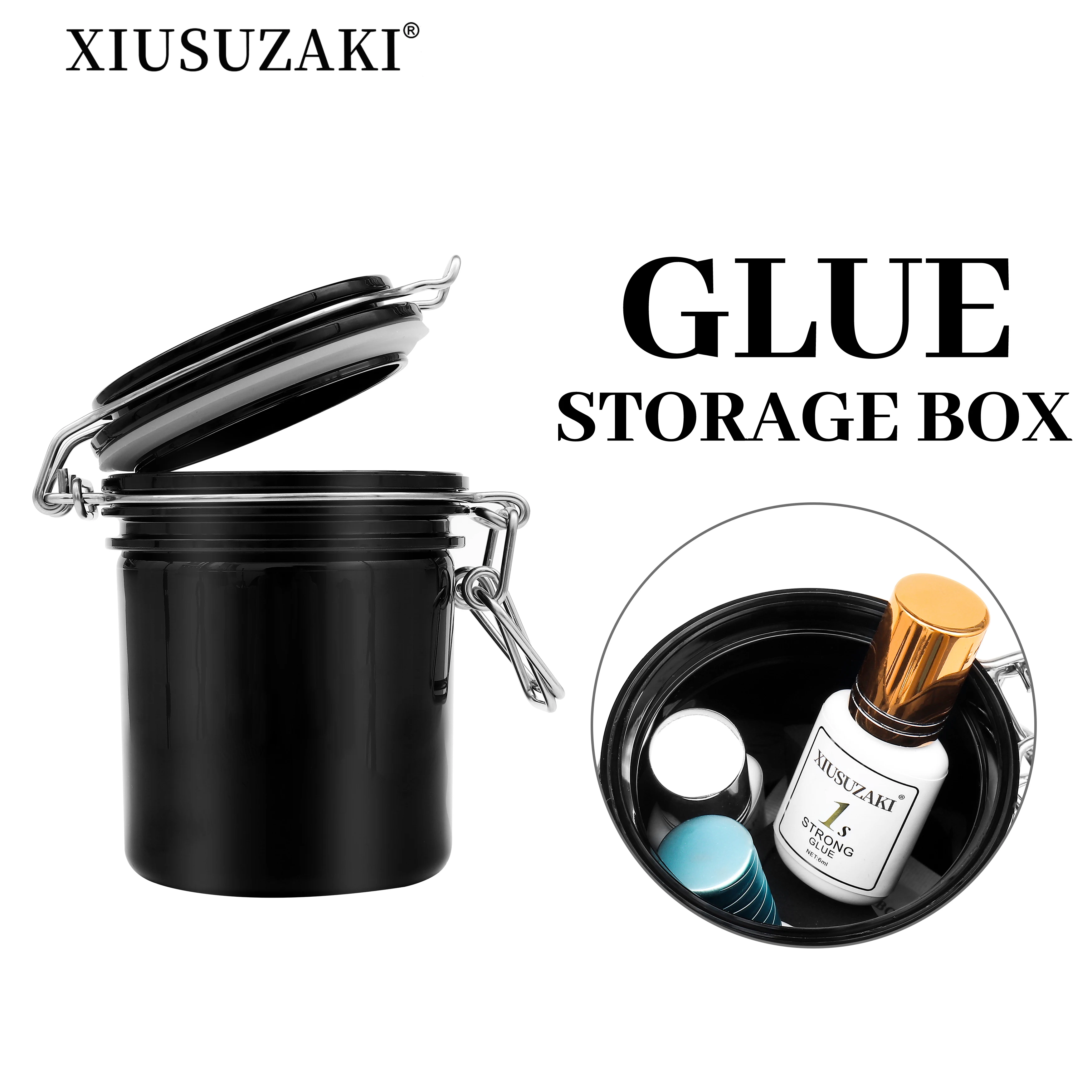 Top Trends: XIUSUZAKI Lash Glue Storage Container Airtight Adhesive Holder For Eyelash Extension Glues Hold 3 Adhesives Sealed Jar Tank Box Shoppable Styles