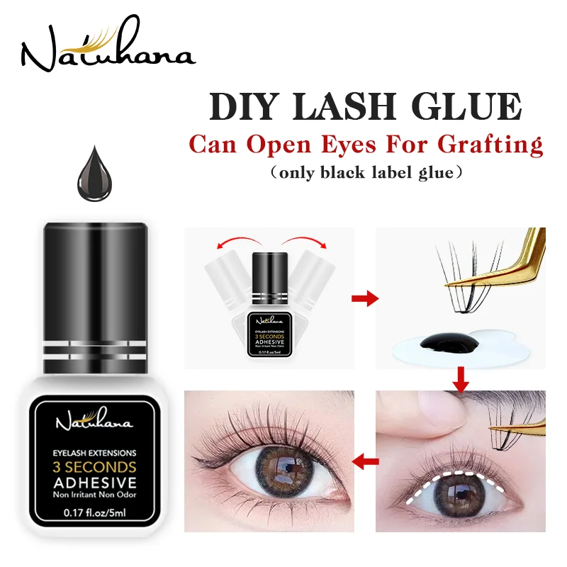 Top Trends: NATUHAHA 5ML Eyelash Glue Wholesale 0.5S Fast Dry Clear Lash Glue Storage False Eyelash Extensions Adhesive For Makeup Tools Shoppable Styles