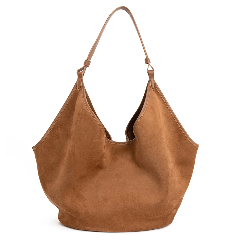 Top Trends: Original Designer Brand High Quality Synthetic Suede Bag Big Leather Shoulder Hand Bag Large Capacity Female Luxury Pea Bag Shoppable Styles