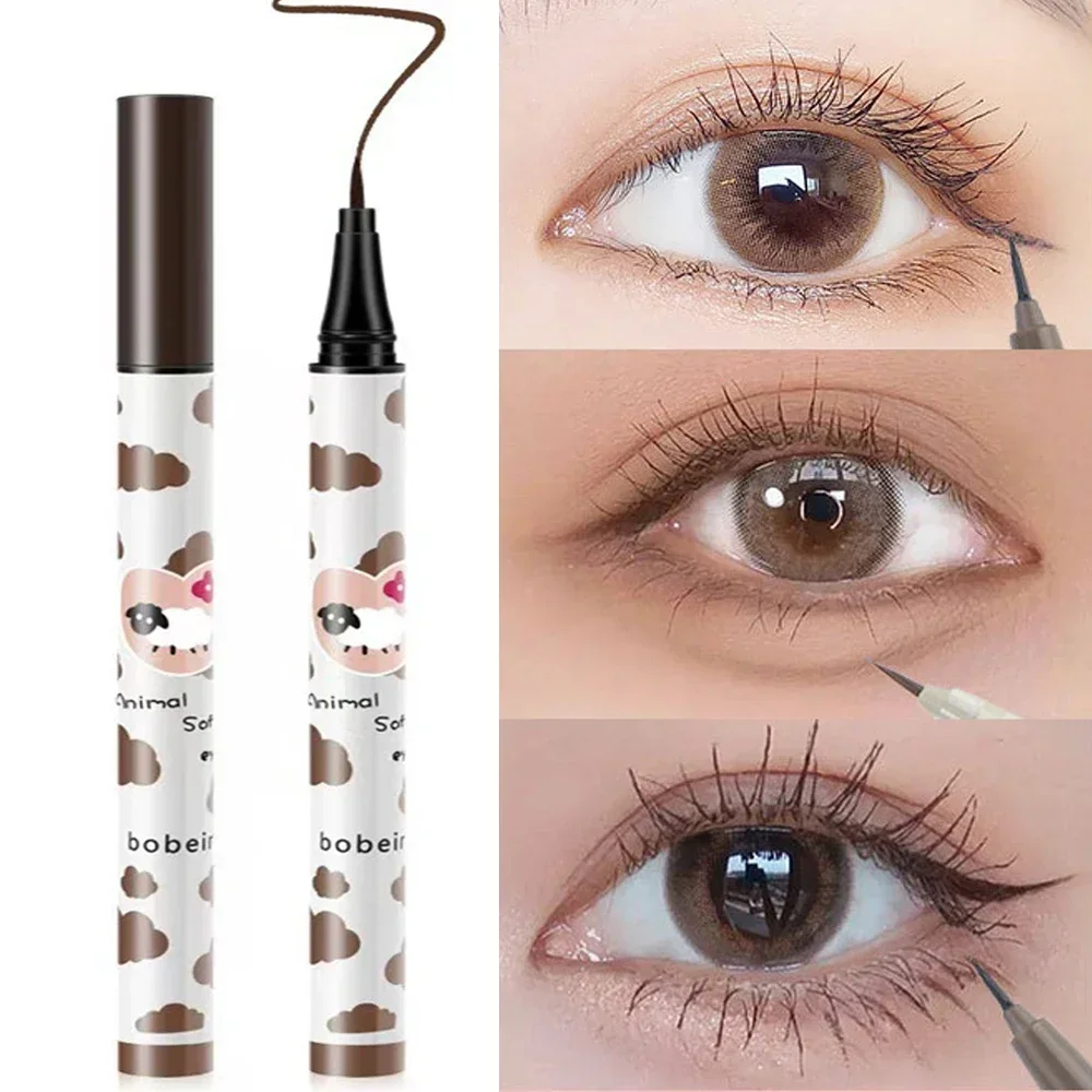 Top Trends: Waterproof Quick Dry Liquid Eyeliner Lying Silkworm Eyelash Pen Long-lasting Black Brown Eyeliner Pencil Beauty Eyes Makeup Tool Shoppable Styles