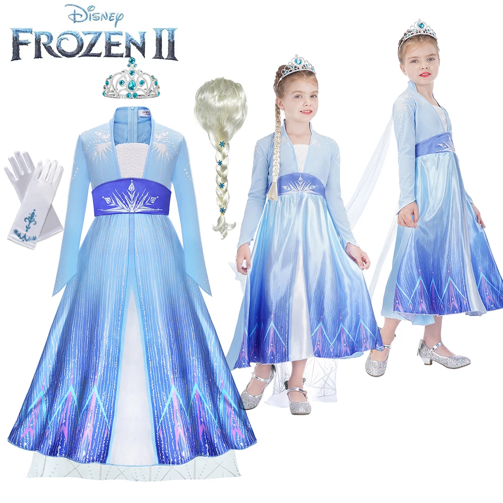 Top Trends: Disney Frozen 2 Elsa Princess Costume For Girl 2024 Snow Queen Cosplay Fancy Carnival Party Cosplay 3-8Y Children Clothing Cute Shoppable Styles